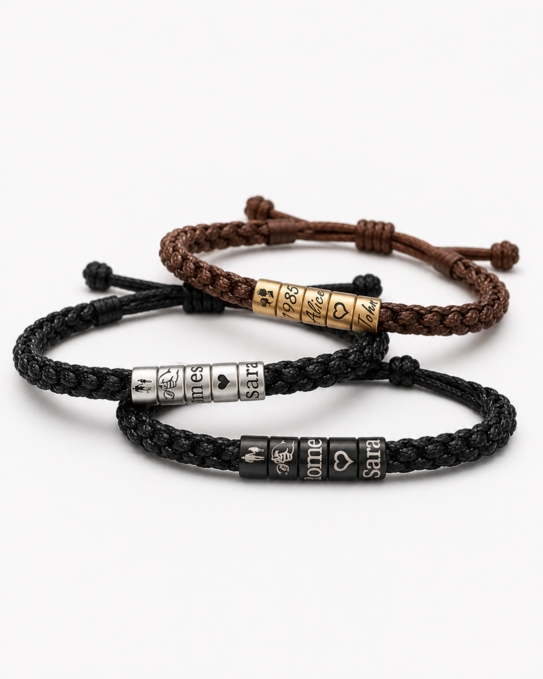 Personalized Woven Leather Bracelet
